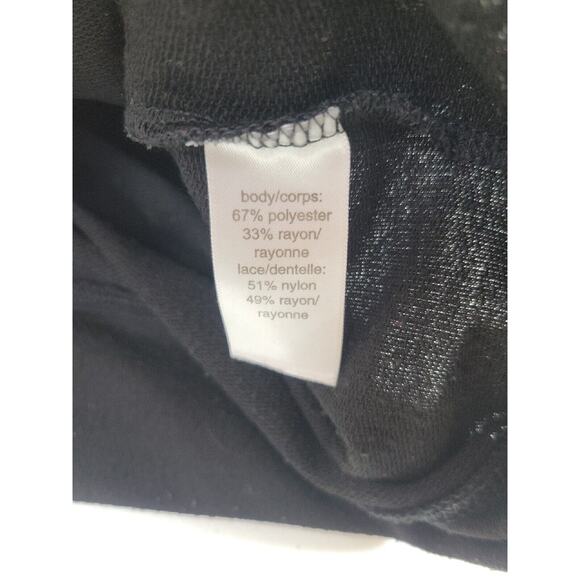 Maurices Black Floral Lace Rhinestones Knit Pullover Sweater Women's Size XL - Picture 7 of 10